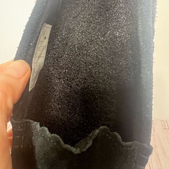 Vionic Black Suede Mckenzie Loafer Slipper Orthotic Sherpa New condition Size 9. - Picture 3 of 8